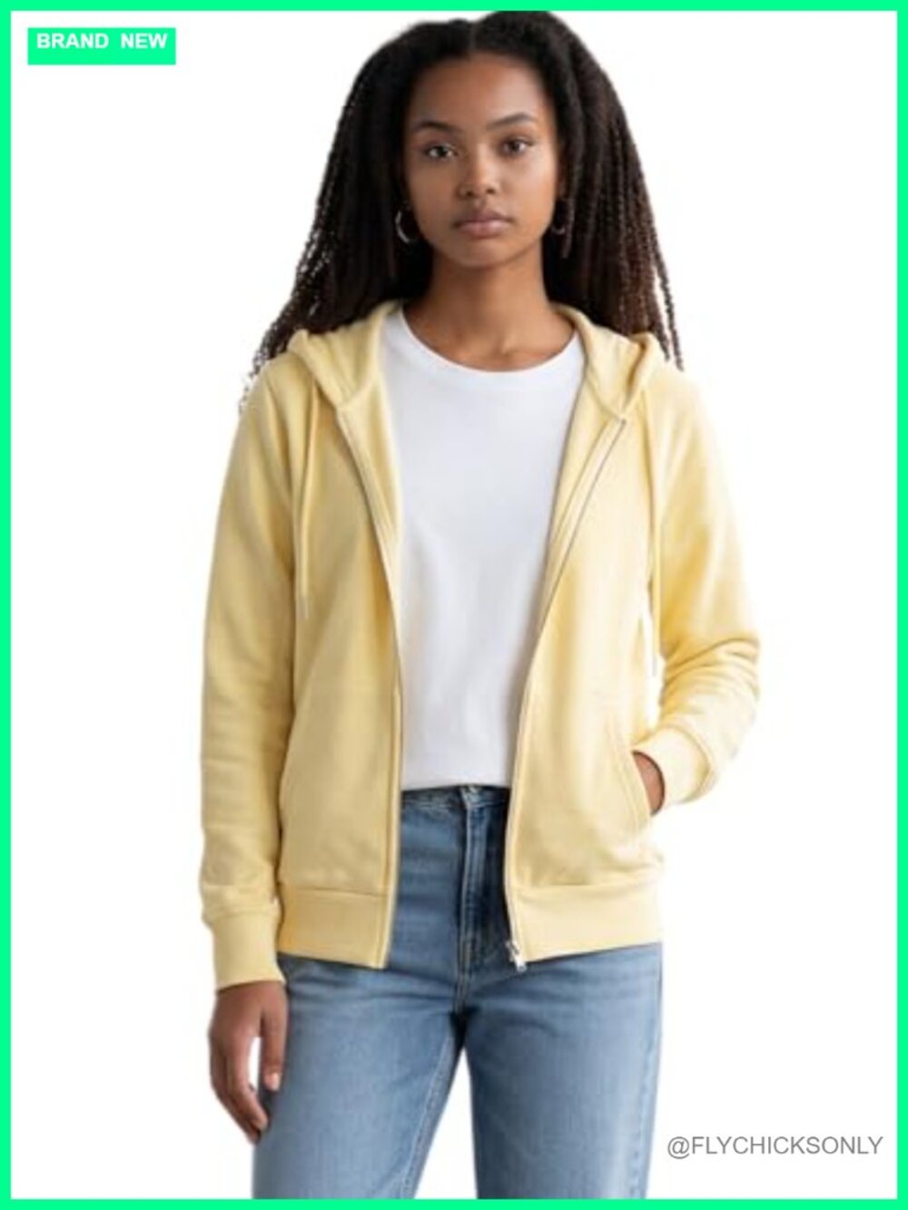 Women's Zip Up Hoodie Relaxed Fit Cotton Blend Fleece Casual Everyday Jacket